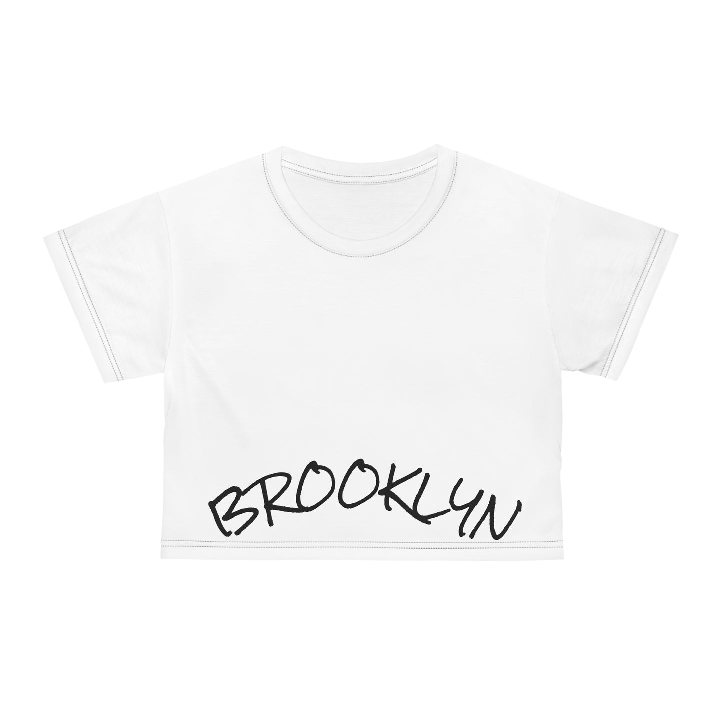 Brooklyn Script Crop Tee — Women's City Streetwear Cropped Shirt